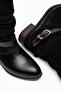 Velisse Suede Leather Buckle Boots Black - 6