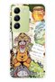 Vivo V30 Lite Compatible Vintage Winnie Pooh Collage Pattern Transparent Phone Case