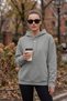 Women's Winter Thick Fleece Lined Puff Fabric Hooded Regular Sweatshirt with Side Pockets