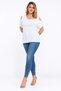 Women's Plus Size, Bone Color, Thin Viscose Fabric, Off Shoulder Blouse 65N39626 - 3