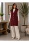Şardonlu Yumoş Knitwear Vest – Women's Knitted Vest with V-Neck and Double Pockets on the Front with Buttons - 5