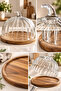 Acacia Base Glass Cake Dish – Cake, Pie, and Dessert Presentation Dish with Lid - 2