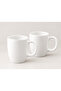 Set of 2 White Ceramic Mugs - 2