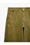 Cotton Comfortable Fit Pocketed Regular Waist Straight Leg Balloon Fit Barrel Trousers - 3