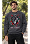 Men's Geometric Panther and Black Red Graphic Printed Crew Neck Casual Regular Fit Sweatshirt