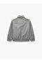 Long Sleeve Zippered Crop Bomber Jacket with Pocket Detail - 3