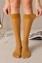 Skin Color Glittery Knee-Length Thin Socks - 3