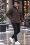 New Season Relaxed Men's Comfortable Fit Hooded Coat, Brown - 2