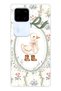 Vivo V30 Compatible Transparent Phone Case with Goose and Flower Pattern
