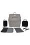 Rilo Diaper Backpack 7pc-Set with Changing Mat, Wet Bag & Pouches - Stone Grey