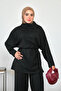 Women's Tissue Collar Bat Sleeve Trouser Suit Black - 3