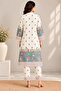 Women’s Ivory Floral Printed Straight Kurta & Trouser Co-Ord Set - 3