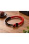 Tervano Redloop Red Black Leather Men's Bracelet - Black Open Shackle - 2