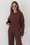 Women's Crew Neck Sweatshirt Baggy Wide Leg Sweatpants Two-Piece Set - 3
