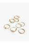 Stoned Steel Mixed Twisted 8-Piece Ring Set - 3