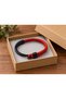 Tervano Redloop Red Black Leather Men's Bracelet - Black Open Shackle - 3