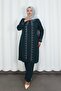 Large Size Mother's Set with Stones on the Sleeves Emerald Hnt2101 - 4