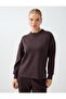 Acı Kahve Relaxed Fit Crew Neck Modal Sweatshirt - 4