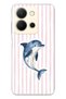 Vivo Y36 Compatible Pastel Dolphin Patterned Transparent Phone Case