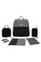 Zori Diaper Backpack 7pc-Set with Changing Mat, Wet Bag, Pouches - Grey - 2