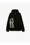 Comfortable Fit Kangaroo Pocket Three Thread Raster Printed Hooded Sweatshirt