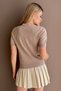 Crew Neck Glittery Soft Textured Blouse - 7