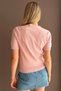 Crew Neck Glittery Soft Textured Blouse - 7