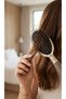 Coffee Gold Detailed Professional Soft Brush Hair Comb - Hair Lightening Comb & Brush - 4