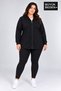 Women's Plus Size Zippered Hooded Long Oval Hem Cardigan Spr26Bhr993