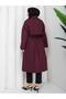Women's Oversize Button Belt and Slit Detail Pelerine Detail Mid-Length Trench Coat - 6