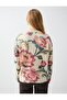 Ecru Floral Patterned Crew Neck Knit Sweater - 6