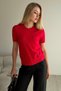 Crew Neck Glittery Soft Textured Blouse
