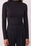Women's Blouse with High Collar Detail Blz02639 Black - 3