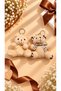 Set of 2 Plush Teddy Bear Keychains – Cute Couple Keychain Gift