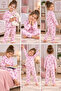 Girls' Pajama Set Cherry Patterned Long Sleeve Shirt Collar 2-Piece Pajama Set - 3