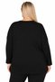 Plus Size Women's Figure Printed Pearl and Stone Detailed Crew Neck Capri Sleeve Women's Blouse - 2