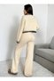 Women's 2-Piece Cardigan Pants Trend Oversize Knitwear Set (Skin Color) - 6