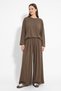 Pleated Trousers Pique Set 40779 - Brown