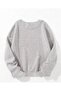 Women's Oversize Butterfly Sleeve Printed Detailed Gray Shaded 2 Thread Crew Neck Sweatshirt - 4