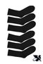 Men's Black Long Sports Tennis Socks 6 Pairs Comfortable Breathable - 7