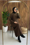Women's Hijab Knitwear Dress Patterned Knitted Comfortable Cut Dress - 4
