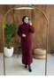 Women's Hijab Knitwear Dress Patterned Knitted Comfortable Cut Dress - 3