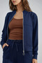 Modal Textured Zippered Sweatshirt & Ribbed Pants Set - 5