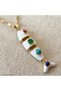316L Stainless Steel Fish Bone Colorful Bead Detailed Necklace Gold Color White Detailed Women's Necklace - 5