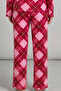 Women's Striped Regular Fit Red Pajama Set 4766 - 6