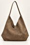 Women's Genuine Suede Leather Large Size Shoulder Bag with Tassel Detail, Large Volume Stylish Bag Elt1009 - 4