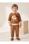 Baby Boy Dog Appliqué Sweater, Shirt and Pants Set - 3