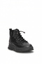26Blg310-13 Women's Genuine Leather Zippered Flat Boots Black - 2