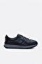 Genuine Leather and Fur Navy Blue Men's Casual Shoes 722Kma236