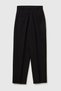 Women's Black Viscose Blend Carrot Pants with Button Detail on the Back - 4